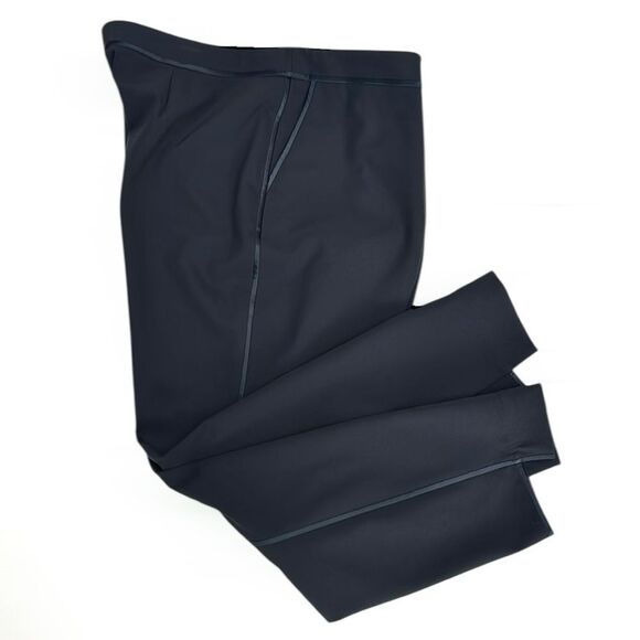 Lafayette 148 Crop Pants Manhattan Step Hem Navy Blue Color Pockets sz 16 - Picture 2 of 13